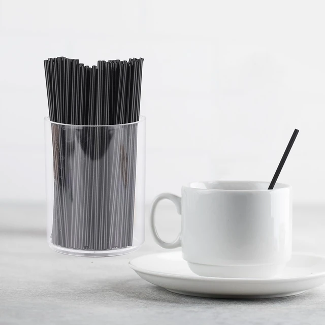 Alt view image 5 of 7 - 2000 Count 5 Inch Coffee Stirrers Straws, Disposable Plastic Sip Stir Swizzle Sticks for Cocktail Drinks - Black