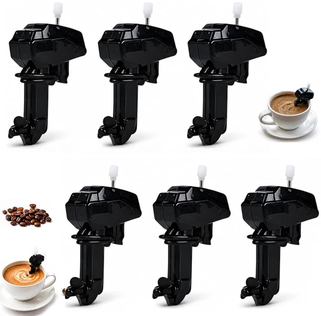 Main image of 6 Pack Boat Motor Coffee Stirrer, Mini Outboard Engine Drink Mixer Gadget, Large Size Coffee Stir Tool for Home & Office