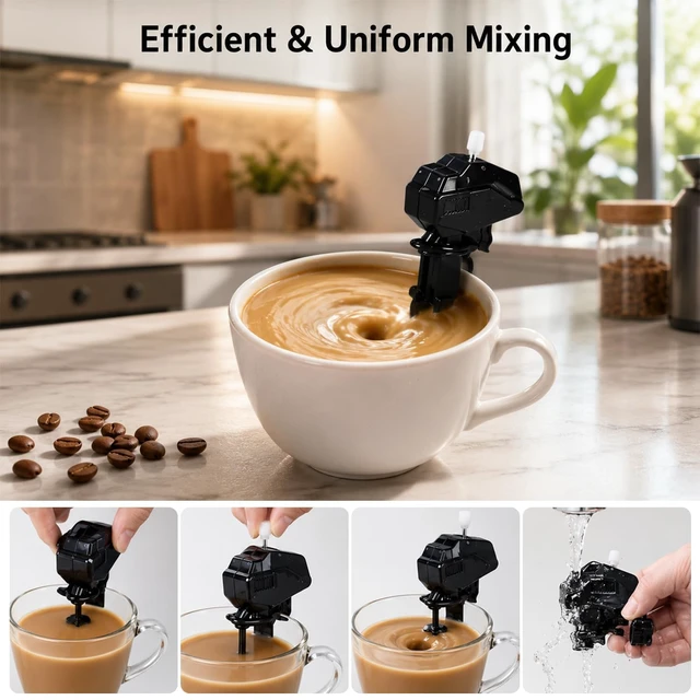 Alt view image 6 of 7 - 6 Pack Boat Motor Coffee Stirrer, Mini Outboard Engine Drink Mixer Gadget, Large Size Coffee Stir Tool for Home & Office