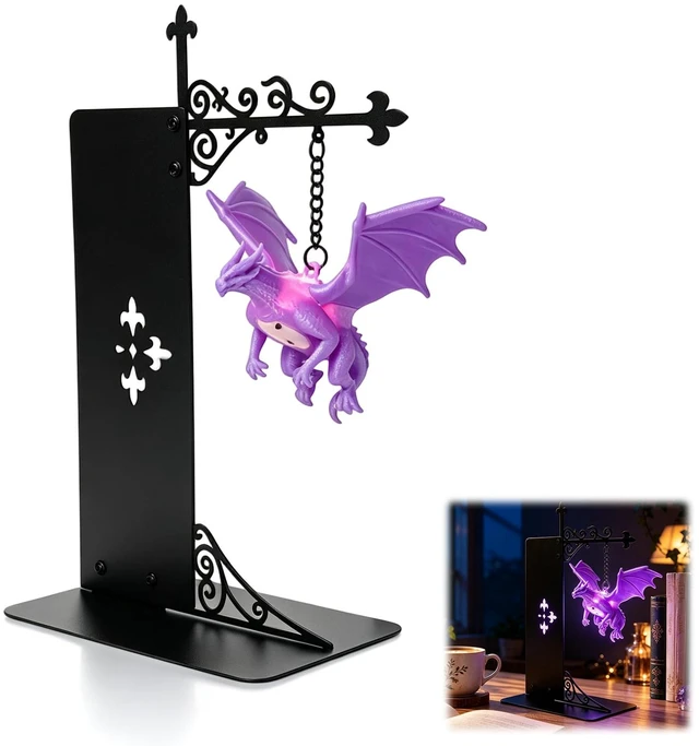 Main image of Floating Dragon Bookshelf Lamp, Ambient Light for Reading Nook | Floating Dragon Ambient Light, Bookshelf Decor & Bookcase Ornament, Great for Book Lovers, Readers & Fantasy Fans
