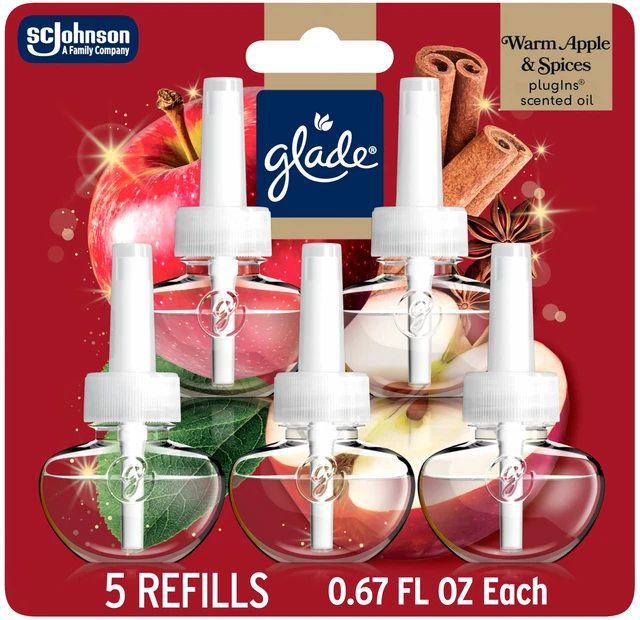 Main image of Scented Oil 5 Refills, Air Freshener, Warm Apple & Spices, 3.35 fl oz, Pack of 5