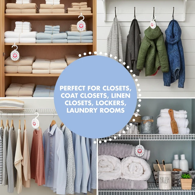 Alt view image 4 of 7 - White Linen, 4 Count Hanging Odor Absorber with Baking Soda, 360° Rotating Hook for Closets, Lockers & Storage Areas