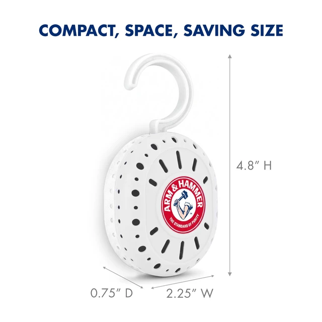 Alt view image 7 of 7 - White Linen, 4 Count Hanging Odor Absorber with Baking Soda, 360° Rotating Hook for Closets, Lockers & Storage Areas