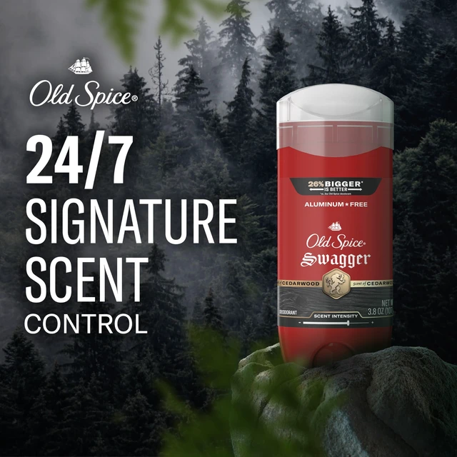 Alt view image 3 of 7 - Deodorant for Men, Aluminum Free, Swagger Scent, 3.8 oz Pack of 3 | Cedarwood & Lime Notes | 24/7 Odor Protection | Helps Fights Odors | 24/7 Freshness & Long-Lasting Scent | Red Collection