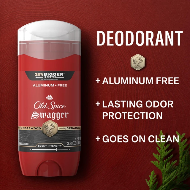 Alt view image 2 of 7 - Deodorant for Men, Aluminum Free, Swagger Scent, 3.8 oz Pack of 3 | Cedarwood & Lime Notes | 24/7 Odor Protection | Helps Fights Odors | 24/7 Freshness & Long-Lasting Scent | Red Collection