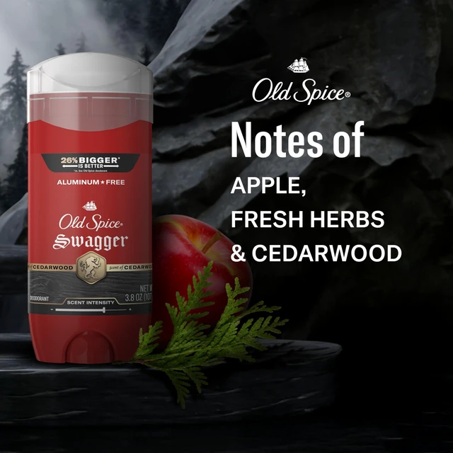 Alt view image 5 of 7 - Deodorant for Men, Aluminum Free, Swagger Scent, 3.8 oz Pack of 3 | Cedarwood & Lime Notes | 24/7 Odor Protection | Helps Fights Odors | 24/7 Freshness & Long-Lasting Scent | Red Collection