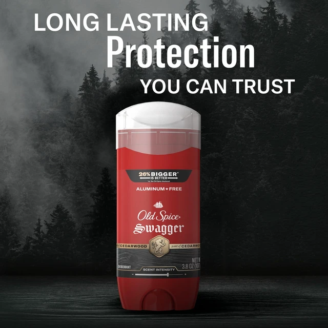 Alt view image 7 of 7 - Deodorant for Men, Aluminum Free, Swagger Scent, 3.8 oz Pack of 3 | Cedarwood & Lime Notes | 24/7 Odor Protection | Helps Fights Odors | 24/7 Freshness & Long-Lasting Scent | Red Collection