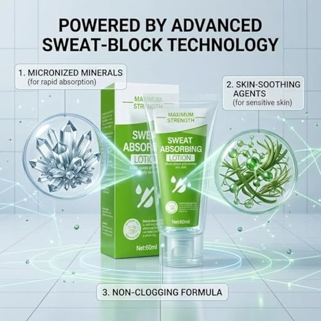 Alt view image 3 of 7 - Face Antiperspirant, 2Fl.Oz Long-Lasting Sweat Absorbing Lotion | Oily Skin Control, Forehead, Scalp, Cheeks, Armpit, Contains Natural Moisturizing Ingredients, Suitable for Men & Women