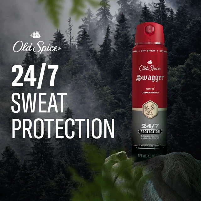 Alt view image 3 of 7 - Antiperspirant Body Spray for Men, Swagger Scent 4.3 oz Pack of 2 | Cedarwood & Lime Notes | 24/7 Sweat & Odor Protection | 24/7 Scent Control & Long-Lasting Freshness | Red Collection