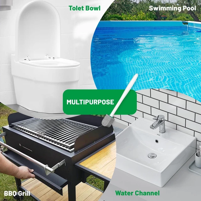 Alt view image 3 of 7 - Pumice Stone Toilet Bowl Cleaner, 10 Pack, 11.8Inch Long Handle | Bathroom Cleaner Brush, Toilet Wand Refills, Remove Hard Water Stains, 1 Wand Included