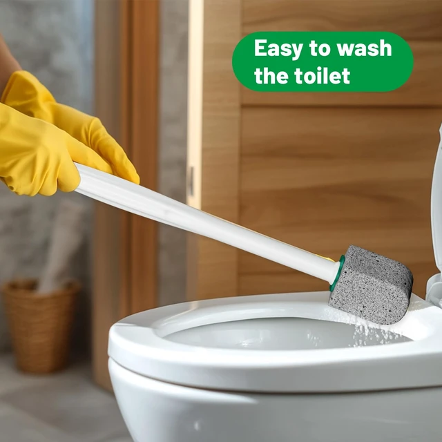 Alt view image 6 of 7 - Pumice Stone Toilet Bowl Cleaner, 10 Pack, 11.8Inch Long Handle | Bathroom Cleaner Brush, Toilet Wand Refills, Remove Hard Water Stains, 1 Wand Included