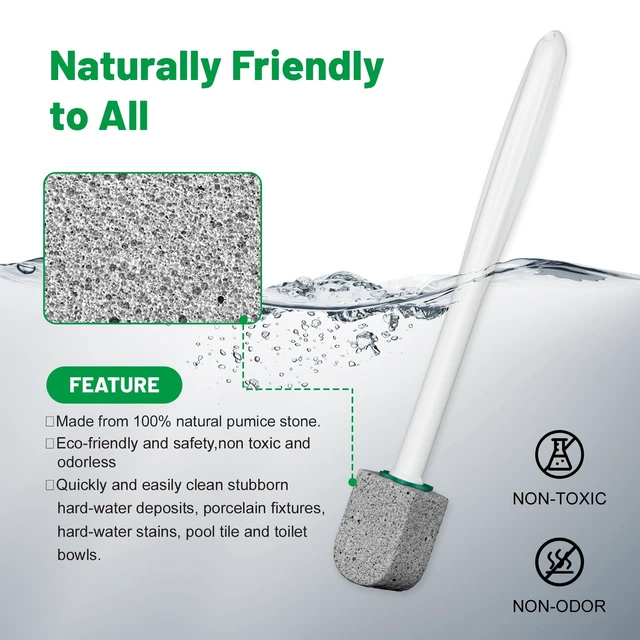 Alt view image 7 of 7 - Pumice Stone Toilet Bowl Cleaner, 10 Pack, 11.8Inch Long Handle | Bathroom Cleaner Brush, Toilet Wand Refills, Remove Hard Water Stains, 1 Wand Included