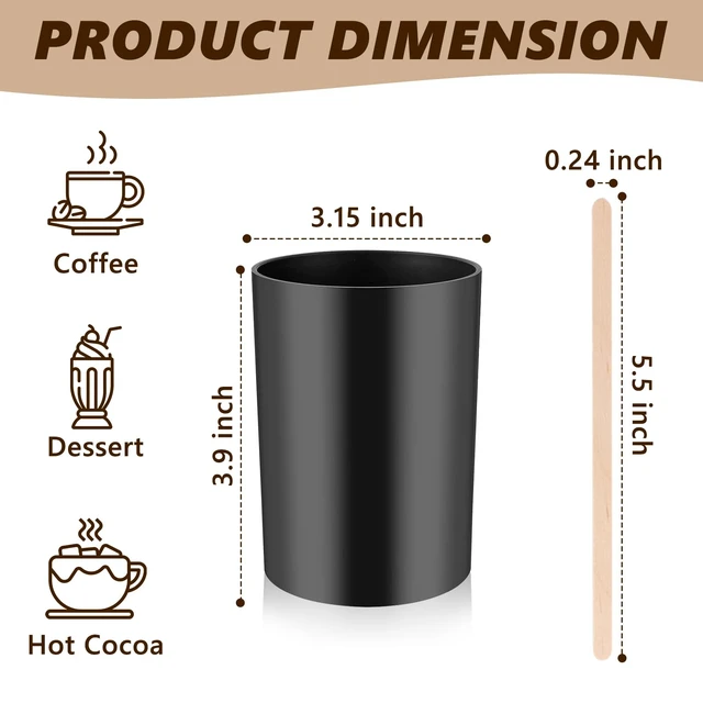 Alt view image 2 of 7 - 200 PCS Coffee Stirrer and Holder Set Wooden Coffee Stir Sticks 5.5 Inch Disposable Drink Stirrers Beverage Stirrer Sticks for Coffee (Wood & Black, 5.5 Inch Coffee Stirrers)