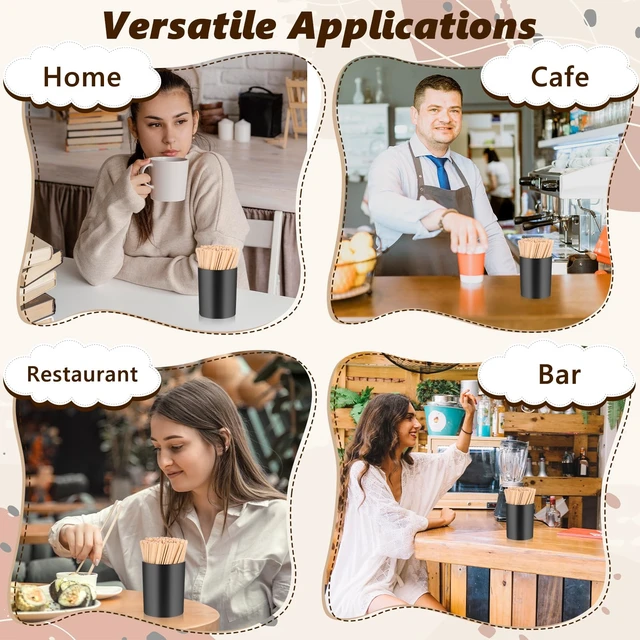 Alt view image 4 of 7 - 200 PCS Coffee Stirrer and Holder Set Wooden Coffee Stir Sticks 5.5 Inch Disposable Drink Stirrers Beverage Stirrer Sticks for Coffee (Wood & Black, 5.5 Inch Coffee Stirrers)