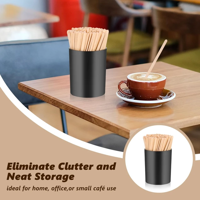 Alt view image 7 of 7 - 200 PCS Coffee Stirrer and Holder Set Wooden Coffee Stir Sticks 5.5 Inch Disposable Drink Stirrers Beverage Stirrer Sticks for Coffee (Wood & Black, 5.5 Inch Coffee Stirrers)