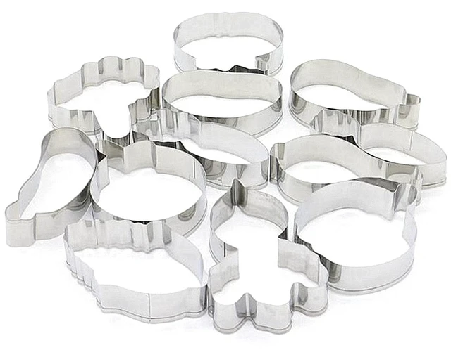 Alt view image 3 of 7 - Vegetable Shaped Cookie Cutters Set Stainless Steel 12Pcs | Veggie Fondant Molds for Sugar Biscuit, Playdough Clay DIY, Cake Decor, Holiday Party Baking & Handmade Crafts