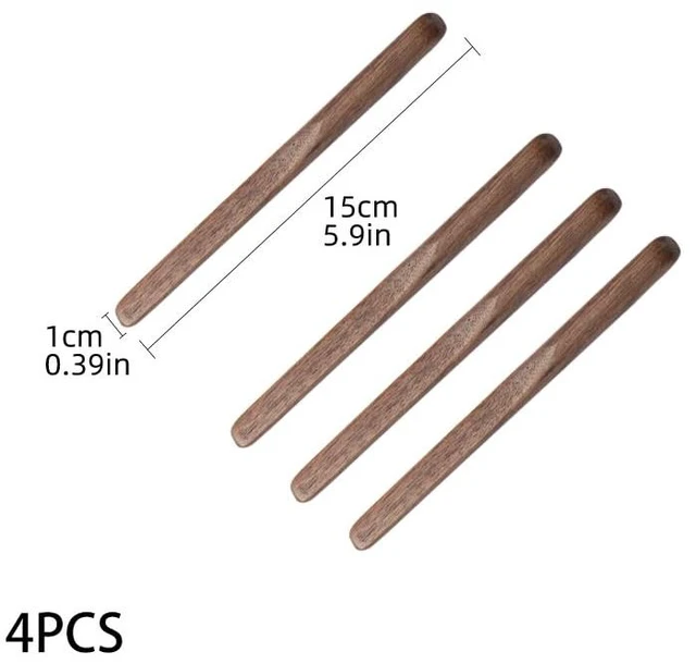 Alt view image 5 of 7 - Black Walnut Wood 4Pcs Coffee Stirrers 6 Reusable & Multifunctional for Coffee, Drinks, Tea, Milk, Oatmeal, Crafts and Oil, butter spreader Great for jam, jelly, peanut butter etc.