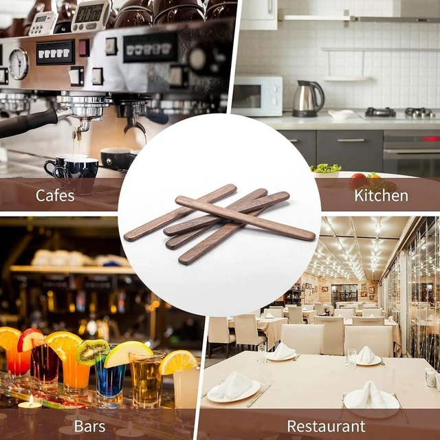 Alt view image 7 of 7 - Black Walnut Wood 4Pcs Coffee Stirrers 6 Reusable & Multifunctional for Coffee, Drinks, Tea, Milk, Oatmeal, Crafts and Oil, butter spreader Great for jam, jelly, peanut butter etc.