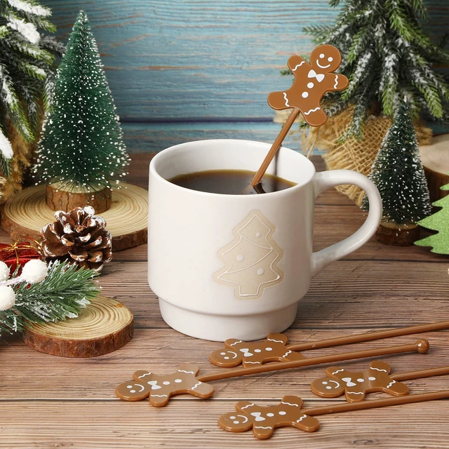 Alt view image 3 of 7 - 36 Pcs Christmas Drink Stirrers, Gingerbread Man Coffee Stirrers | Plastic Material, Christmas Holiday Party, Reusable Coffee Stirrer, Hot Cocoa Bar Supplies, Tea Decoration