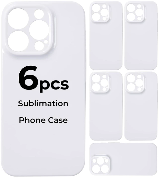 Main image of Sublimation Phone Case Blanks - 6 Pack for iPhone16Pro Max Glossy | Hard PC Sublimation Cases with Precision Cutouts, Scratch-Resistant Coating Custom Phone Case with Full Printable Surface