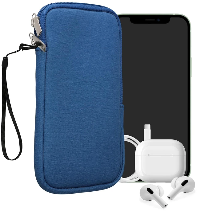 Main image of Universal Phone Pouch Size XXL - 7" - Neoprene Smartphone Pouch with Zip - Water-Repellent Mobile Phone Case - Sleeve in Baltic Blue
