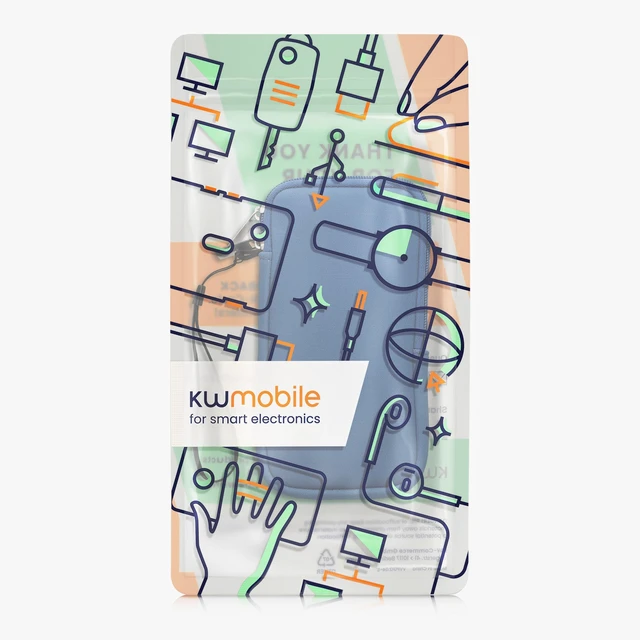 Alt view image 7 of 7 - Universal Phone Pouch Size XXL - 7" - Neoprene Smartphone Pouch with Zip - Water-Repellent Mobile Phone Case - Sleeve in Baltic Blue