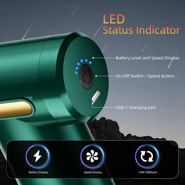 Alt view image 6 of 7 - Massage Gun, Electric Massager, Suitable for Whole Body to Relieve Fatigue, Replaceable Massage Head Impact Massager, The Best Choice for Gift Giving (Green-720)