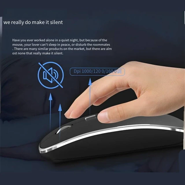 Alt view image 5 of 7 - Wireless Gaming Office Mouse Chargeable Portable Silent USB-A and USB-c Type-C Dual Mode Wireless Mouse 3 Adjustable DPI for Laptop, Mac, Android, PC