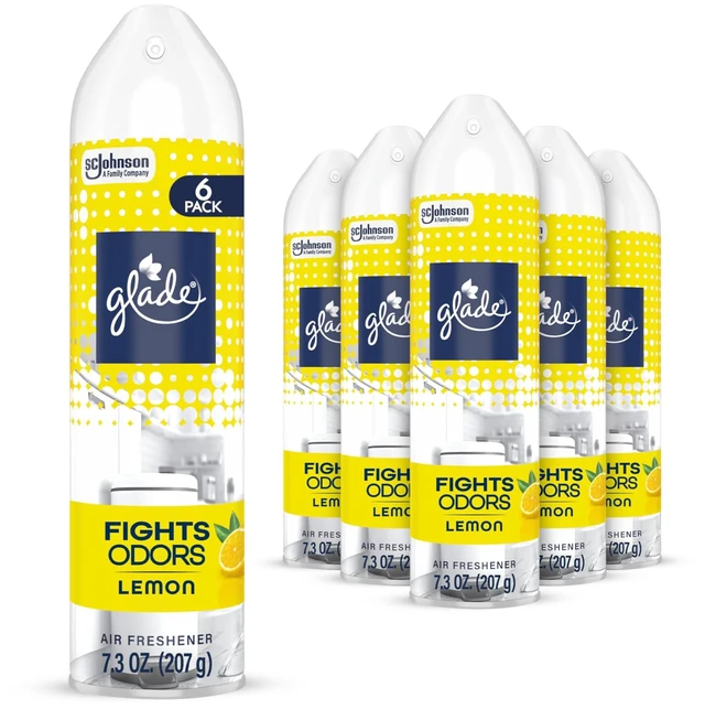 Main image of Air Freshener Room Spray, Lemon, Odor Fighting to Deliver Long Lasting Freshness, 7.3 Oz, 6 Count