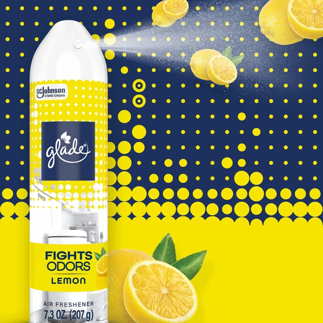 Alt view image 2 of 7 - Air Freshener Room Spray, Lemon, Odor Fighting to Deliver Long Lasting Freshness, 7.3 Oz, 6 Count