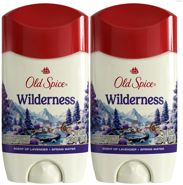 Main image of Antiperspirant Deodorant for Men, Wilderness, 2.6 oz Pack of 2 | Dry Feel | Lavender & Spring Water | 24/7 Sweat & Odor Protection | 24/7 Freshness | Skin Conditioners | Fresher Collection