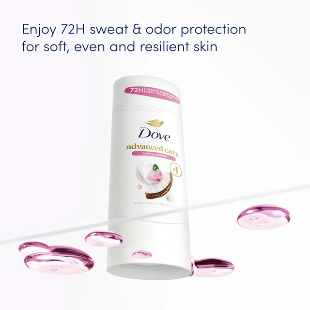 Alt view image 4 of 6 - Advanced Care Antiperspirant Caring Coconut, 2 Count Deodorant Stick for Women, for 48 Hour Protection And Soft And Comfortable Underarms, 2.6 oz
