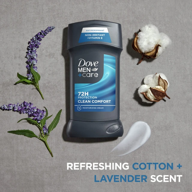 Alt view image 4 of 7 - Antiperspirant Deodorant Stick Clean Comfort Twin Pack 72-Hour Sweat & Odor Protection Antiperspirant for Men With 1/4 Moisturizing Cream 2.7 oz