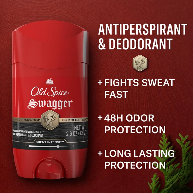 Alt view image 2 of 7 - Antiperspirant Deodorant for Men, Swagger Scent, 2.6 oz Pack of 2 | Cedarwood & Lime Notes | 24/7 Sweat & Odor Protection | 24/7 Scent Control & Long-Lasting Freshness | Red Collection