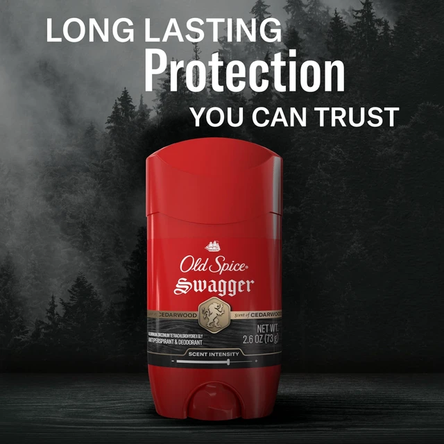 Alt view image 6 of 7 - Antiperspirant Deodorant for Men, Swagger Scent, 2.6 oz Pack of 2 | Cedarwood & Lime Notes | 24/7 Sweat & Odor Protection | 24/7 Scent Control & Long-Lasting Freshness | Red Collection