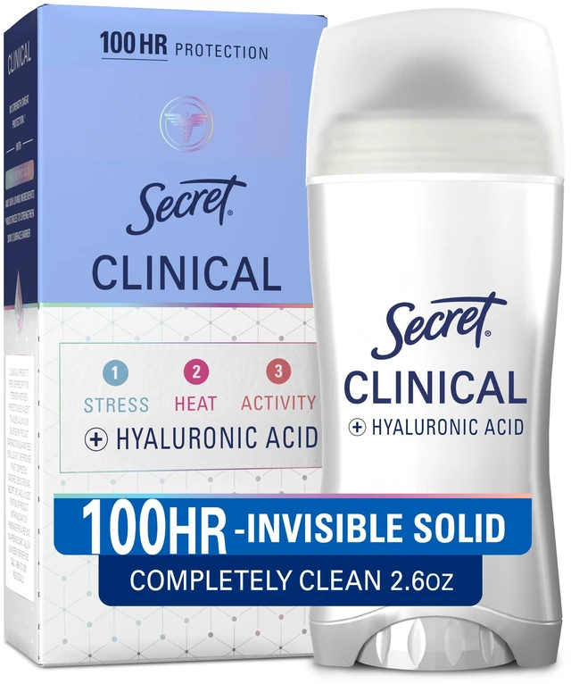 Main image of Clinical Antiperspirant Deodorant for Women, Completely Clean 2.6 oz | 100HR Sweat & Odor Protection | Invisible Solid | Fights 3 Types of Sweat | Pro-Hyaluronic Acid & pH Balancing | Cruelty-Free