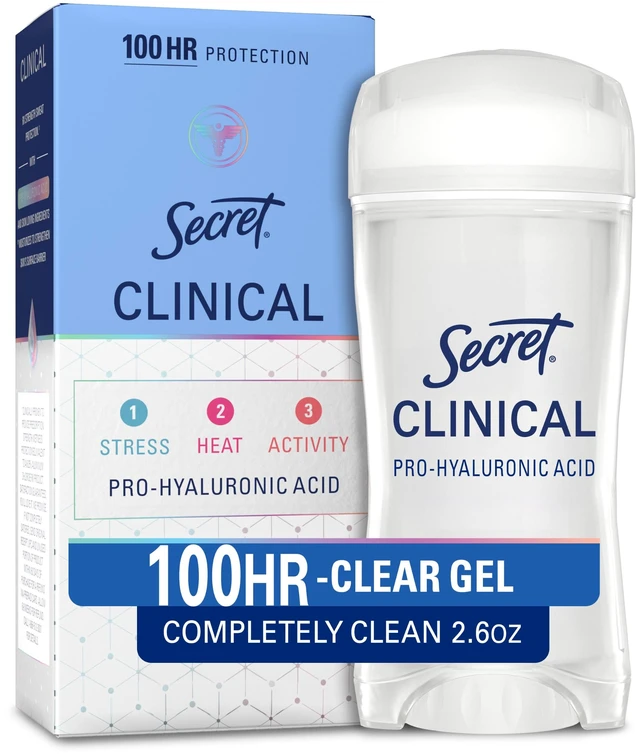 Main image of Clinical Antiperspirant Deodorant for Women, Completely Clean 2.6 oz | 100HR Sweat & Odor Protection | Clear Gel | Fights 3 Types of Sweat | Pro-Hyaluronic Acid & pH Balancing | Cruelty-Free