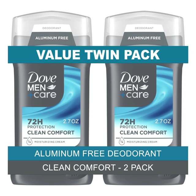 Main image of Deodorant Stick for Men Extra Fresh Twin Pack Aluminum Free 72H Odor Protection Mens Deodorant with 1/4 Moisturizing Cream 3.0 oz
