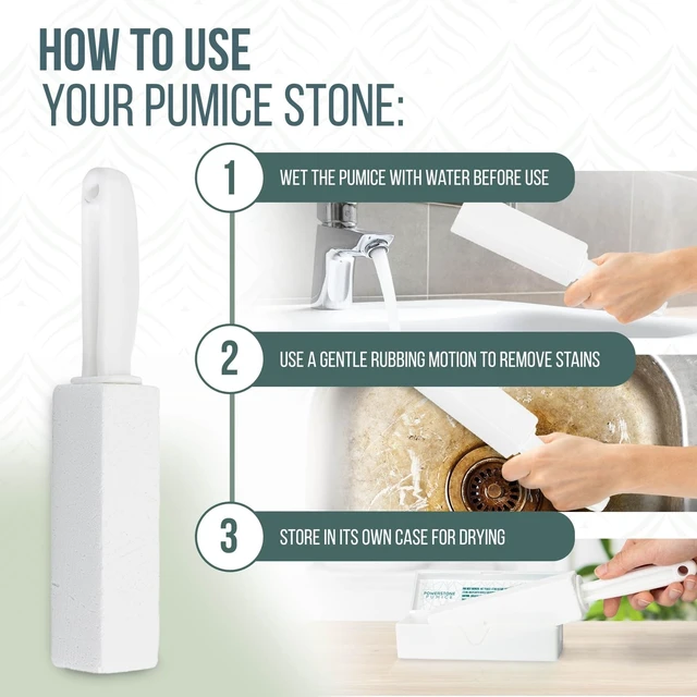 Alt view image 4 of 7 - Pumice Stone Toilet Bowl Cleaner with Handle (1-pack) - A Solution for Hard Water Stains on Toilets, Grills, Tiles, Grout & Pools