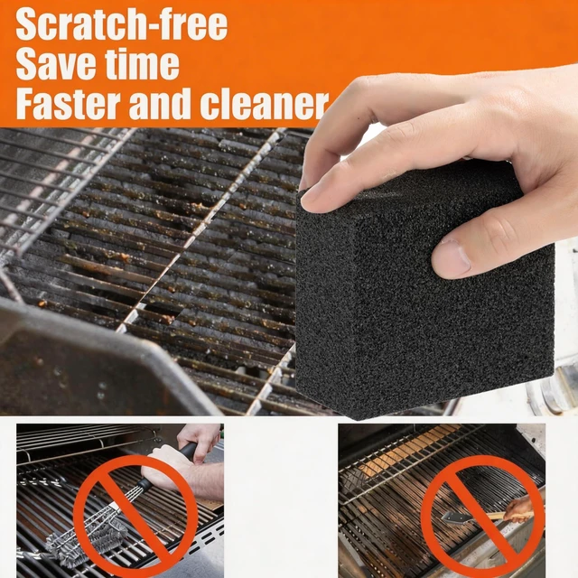 Alt view image 3 of 7 - 4 Pack Heavy Duty Grill Cleaner, Flat Top Grill Cleaning Bricks, Pumice Griddle Cleaning Stone Removing Stains for BBQ, Swimming Pool, Sink, Griddle Cleaning Kit for Blackstone