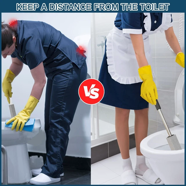 Alt view image 5 of 7 - 2 Pack Pumice Toilet Cleaner,16.14in Long Handle Toilet Scrubber | 2-pack natural pumice set. Removes hard water, rust & limescale. Safe for toilet, tub, tile, sink & BBQ. 16.14" handle