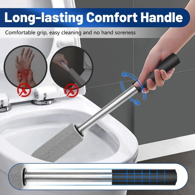 Alt view image 7 of 7 - 2 Pack Pumice Toilet Cleaner,16.14in Long Handle Toilet Scrubber | 2-pack natural pumice set. Removes hard water, rust & limescale. Safe for toilet, tub, tile, sink & BBQ. 16.14" handle