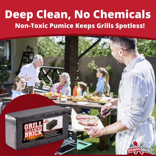 Alt view image 4 of 5 - Heavy Duty Grill Cleaning Brick 1 Pack. Commercial Grade Pumice Stone Tool Cleans & Sanitizes Restaurant Flat Top Grills or Griddles. Remove Grease Stains and Dirt Without Harsh Chemicals or Abrasives