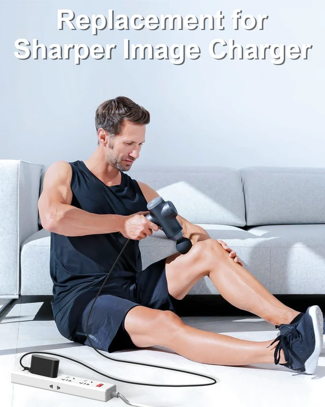 Alt view image 7 of 7 - 27V Massage Gun Charger for Sharper Image Powerboost 1011666 1013002 1012667 1013983 1013985Deep Tissue Cordless Massager Gun Power Cord 6FT (Not for 18V Massage Gun)