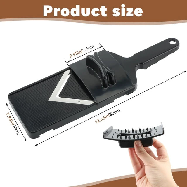 Alt view image 2 of 7 - Mandoline Slicer for Kitchen, Multifunctional V-Blade Vegetable Mandoline Slicer with Hand Holder Handheld Potato Cucumber Cabbage Shredder Food Slicer- for Potatoes, Onion