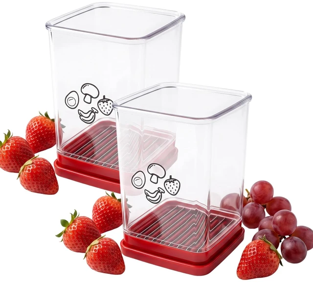 Main image of 2 Packs Cup Fruit Slicer, Stainless Steel Vegetable Cutter | Uniform Slices, Integrated Push Plate, Compact Storage, Home & Commercial Use, Fruits & Vegetables