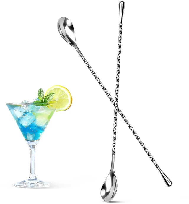 Main image of 2 PCS Bar Spoon, 16 Inch Teardrop Cocktail Mixing Spoon, Coffee Tea Spoons Drinks Stirrers, Stainless Steel Long Spoons for Stirring