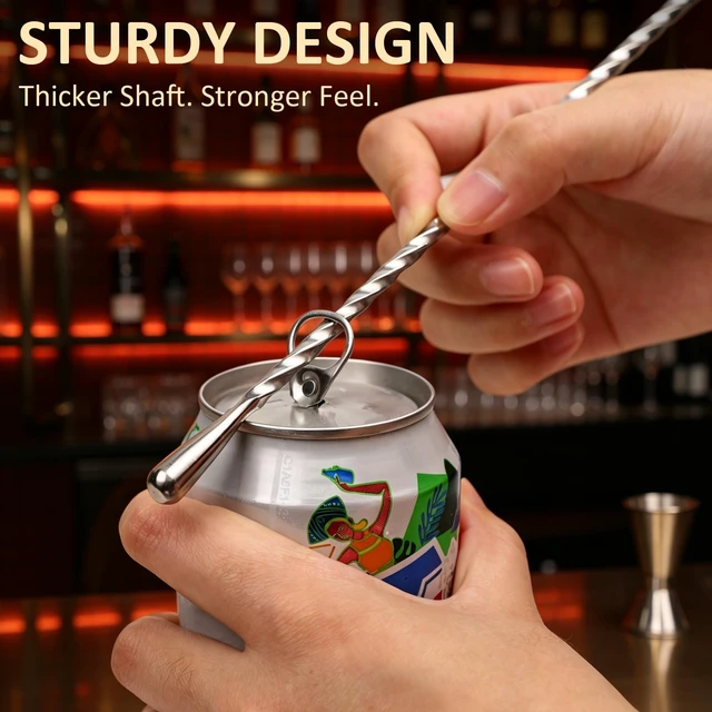 Alt view image 3 of 7 - 2 PCS Bar Spoon, 16 Inch Teardrop Cocktail Mixing Spoon, Coffee Tea Spoons Drinks Stirrers, Stainless Steel Long Spoons for Stirring