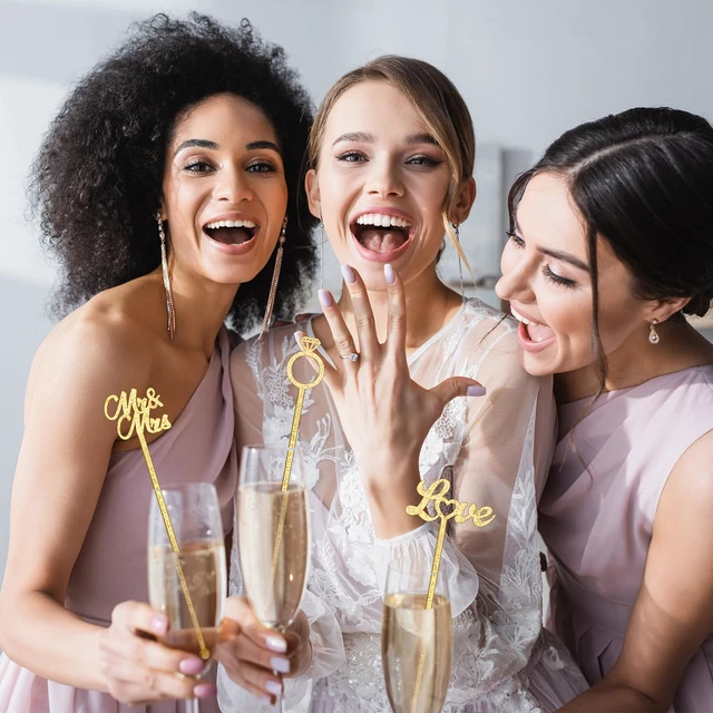 Alt view image 6 of 7 - 50 Pcs Gold Glitter Wedding Plastic Drinks Stirrers 7.5 Inch | Cocktail Stirrers, 4 Shapes, Reusable for Coffee Cocktails Beverage Cupcake Toppers Appetizers, Wedding Festival Party Favor