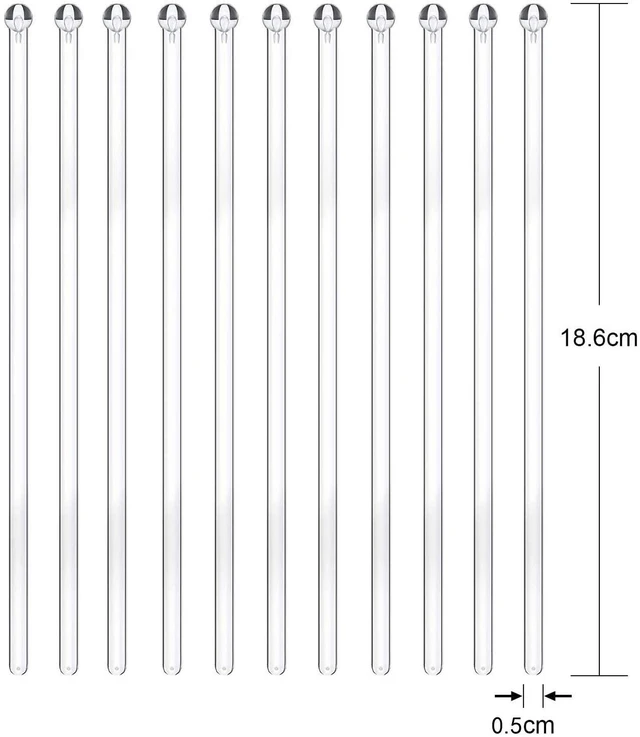 Alt view image 2 of 7 - 200 Pieces Ball Head Stirrer Disposible Plastic Round Top Crystal Swizzle Sticks, Crystal Cake Pops, Cocktail Coffee Drink Stirrers (Clear)